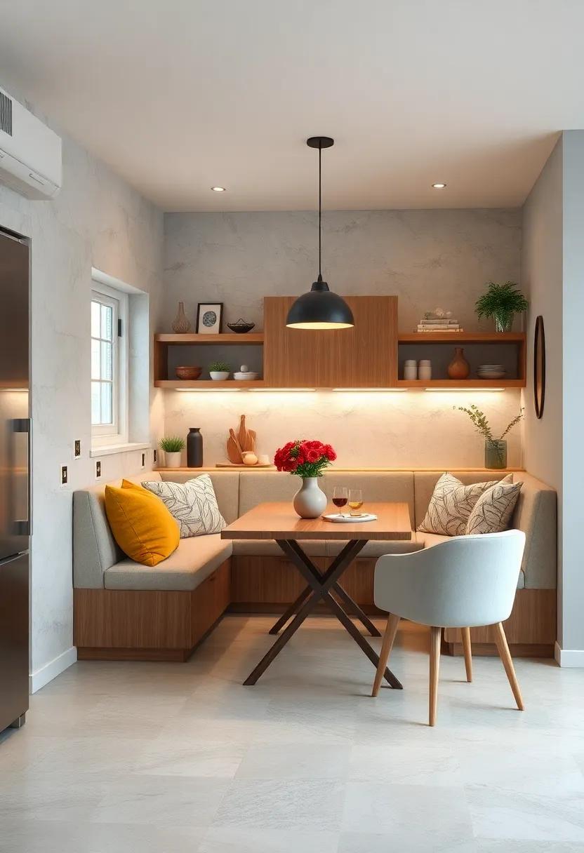 built-In Bench Seating: Incorporate built-in‌ bench seating along a wall to save space and add a‌ casual dining option