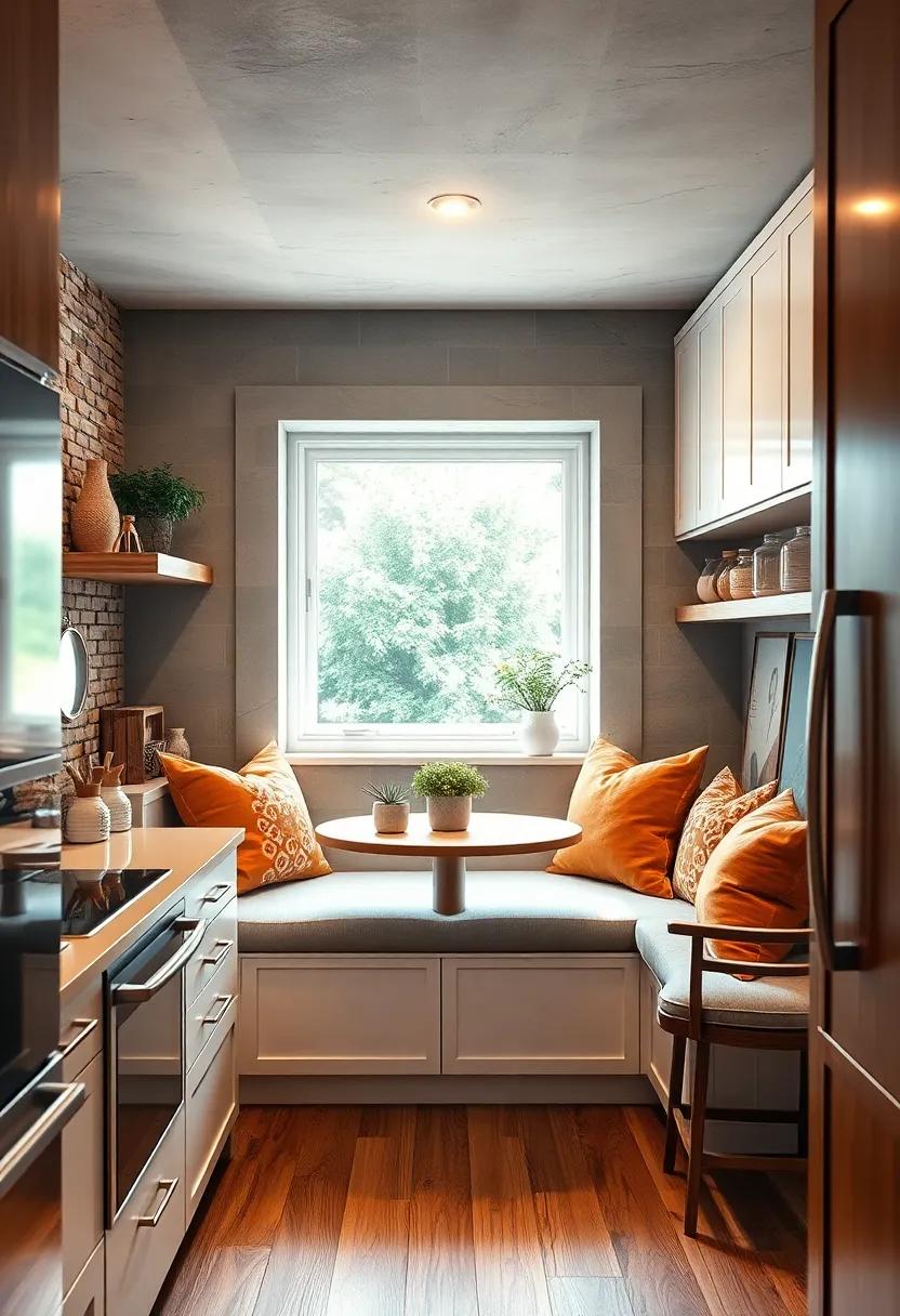 Create a Cozy​ Nook: Turn a⁣ small corner with ​a window into a cozy breakfast ​nook with built-in seating and plenty of soft cushions
