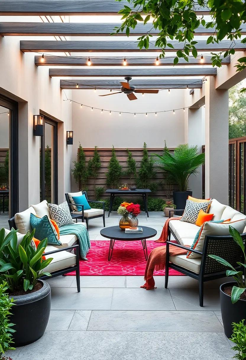 Color Pop: Introduce bold accent pieces, like⁢ cushions or throws, ‍to contrast with the sleek lines‍ of your furniture while adding ​personality